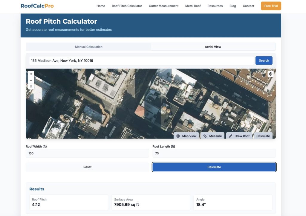 Roofcalc pro Roofing Lead Generation Website and Tool